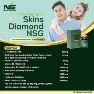 Viên Uống Đẹp Da Skins Diamond NSG Trắng Sáng Da, Đào thải độc tố 11 skins diamond nsg 2