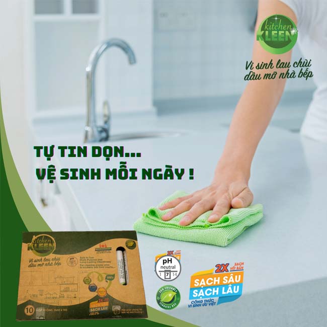 Hộp Vi Sinh Lau Chùi Dầu Mỡ Kitchen Kleen - Đánh Bay Dầu Mỡ Nhà Bếp 5 Hộp Vi Sinh Lau Chùi Dầu Mỡ Kitchen Kleen - Đánh Bay Dầu Mỡ Nhà Bếp - Ảnh 4